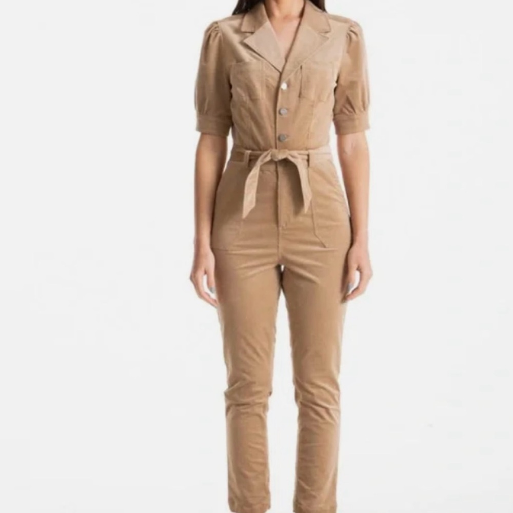 Paige Mayslie Belted Corduroy Jumpsuit